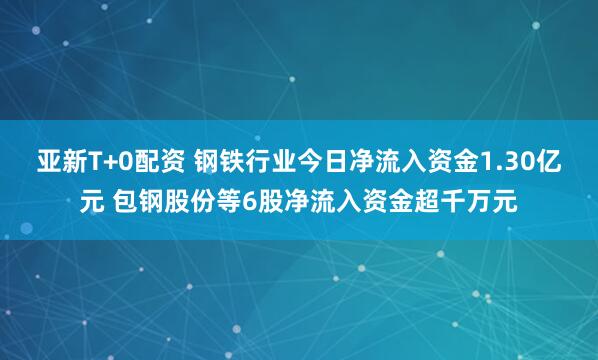 亚新T+0配资 钢铁行业今日净流入资金1.30亿元 包钢股份等6股净流入资金超千万元