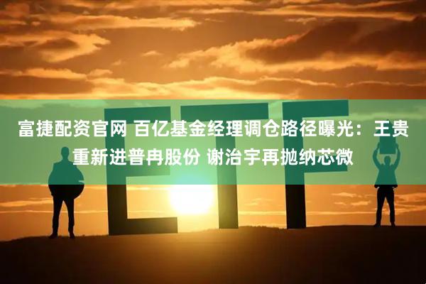 富捷配资官网 百亿基金经理调仓路径曝光:王贵重新进普冉股份 谢治宇再抛纳芯微